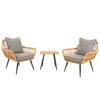 POLY-RATTAN GARNITUR Grau - Grau, Kunststoff - MCW
