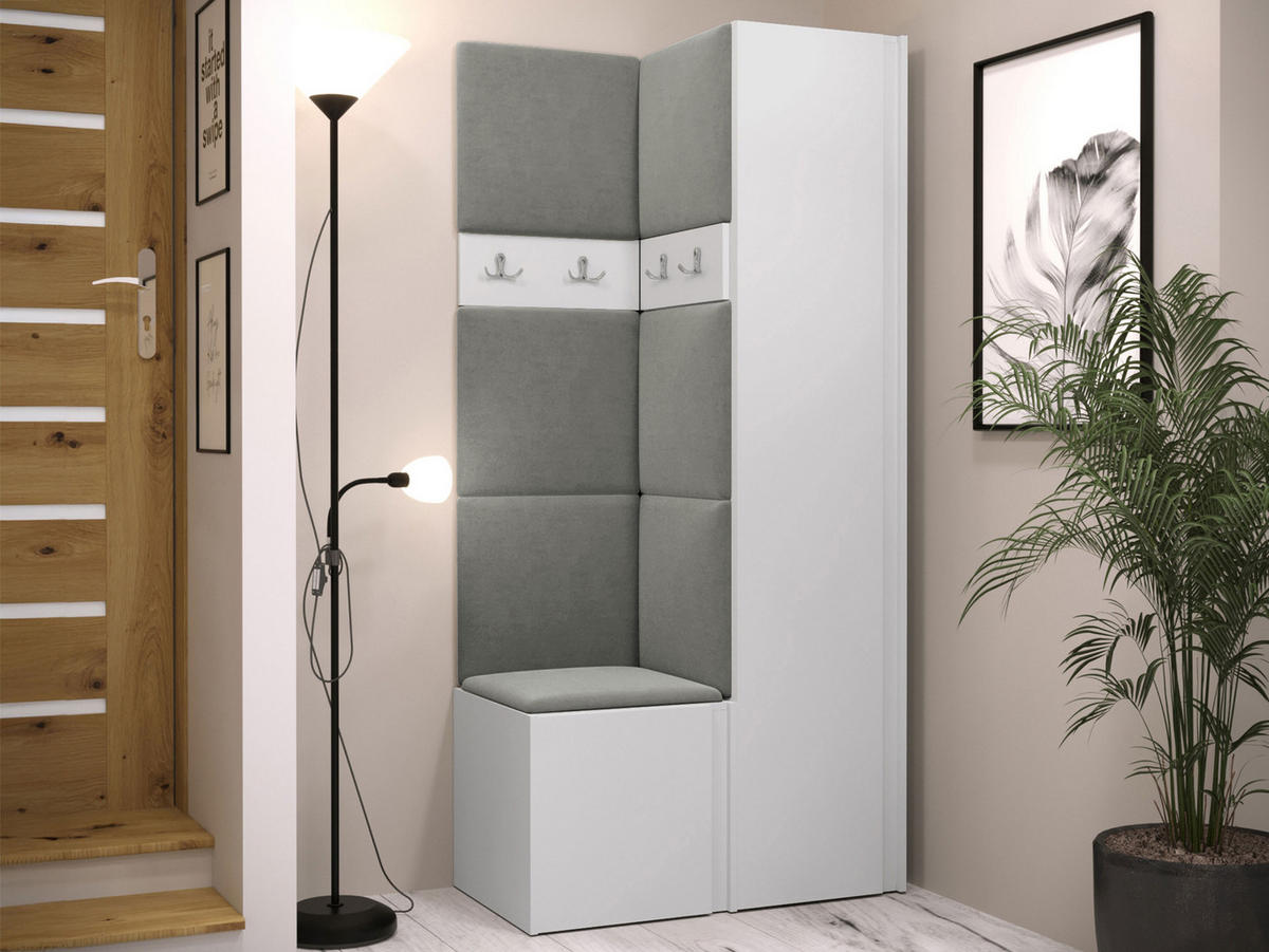 MOBILIER PENTRU HOL Orion XXIV - alb/gri, material plastic/compozit lemnos (82/186/46cm) - MIRJAN24
