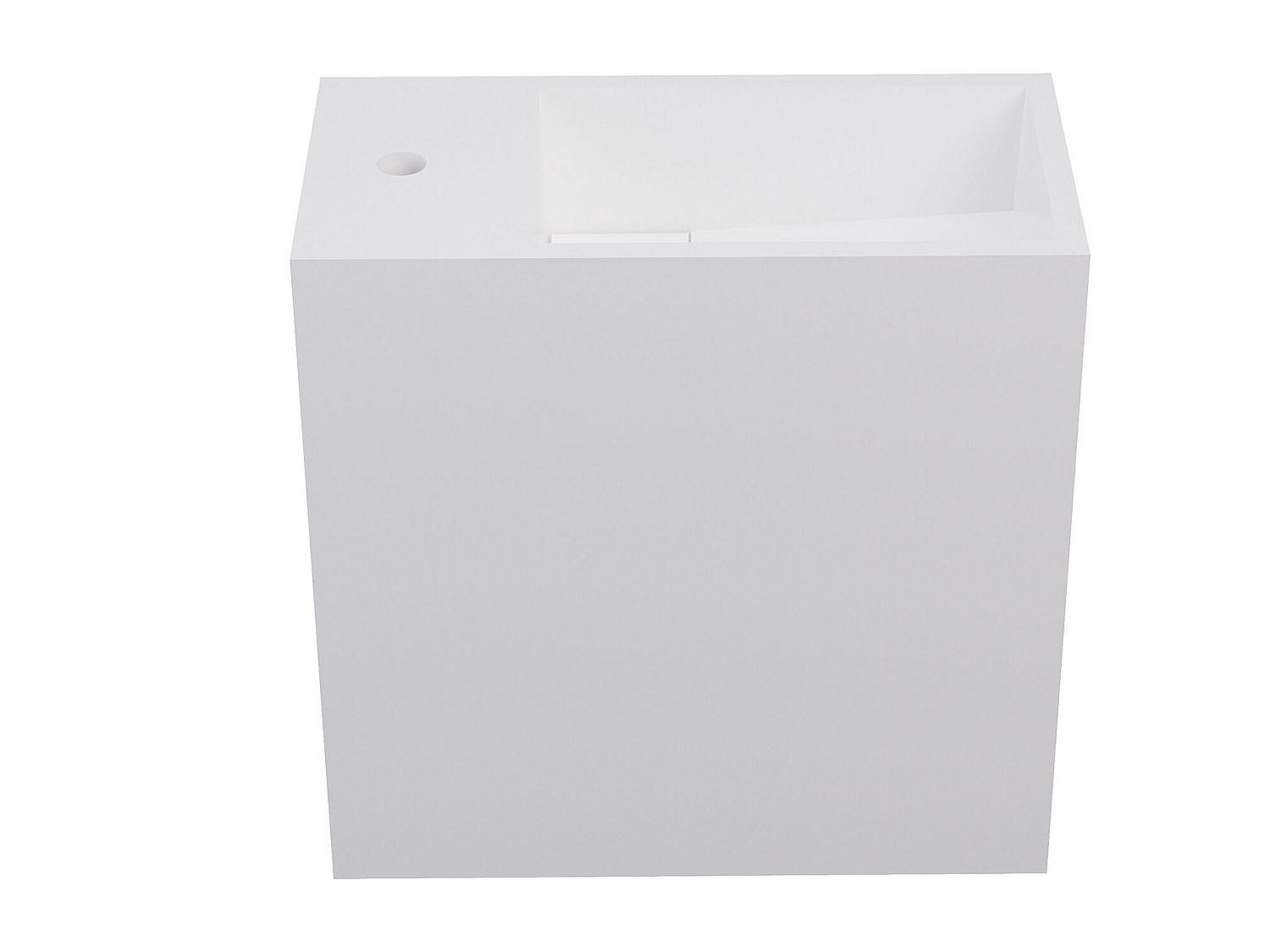 WASCHTISCHPLATTE (mit Aufsatzwaschbecken) - 40 cmcm x 20 cmcm - Stein - Weiß - PUMORI - Weiß, Stein (40/40/20cm) - Vente-Unique