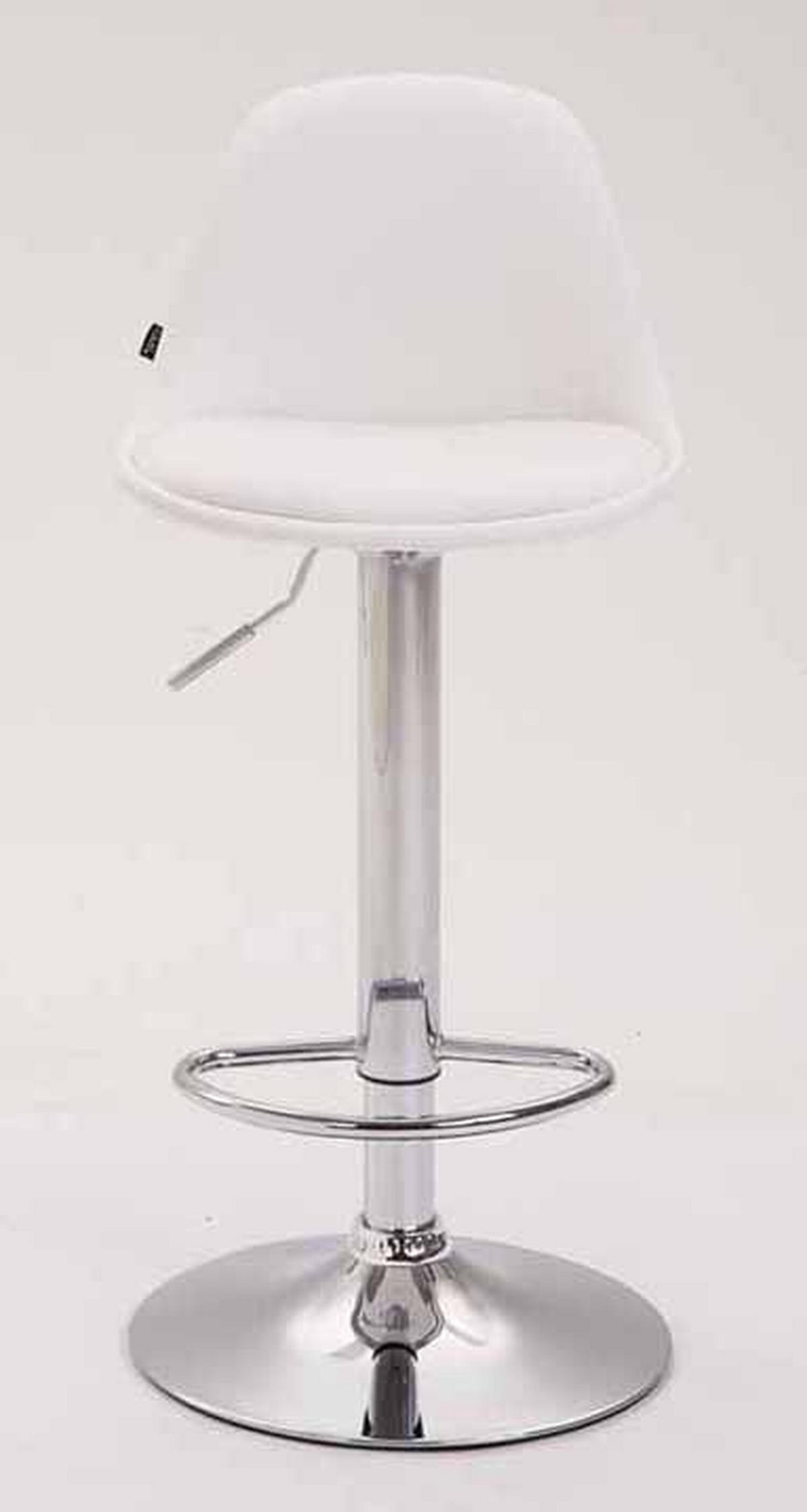 BARHOCKER Kilian, 2er Set, Gestell Metall in Chromoptik, Vollgepolstert, Kunstleder Weiß - Chromfarben/Weiß, Kunststoff/Textil (39/100/43cm) - TPFLiving