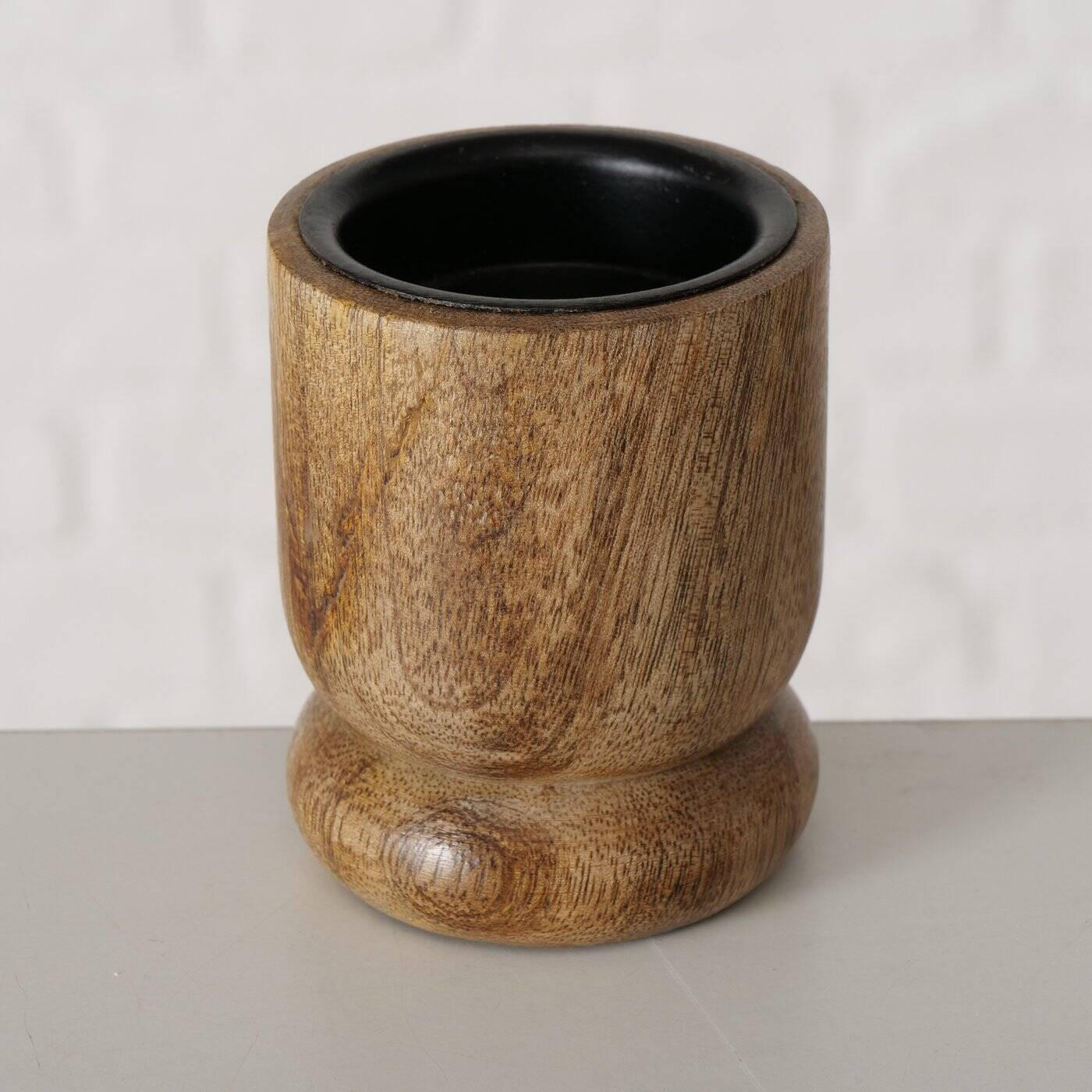 Thumbnail - Boltze Home Kerzenhalter, Braun, Holz, 5.5x7x5.5 cm, Dekoration, Kerzen & Zubehör, Kerzenhalter