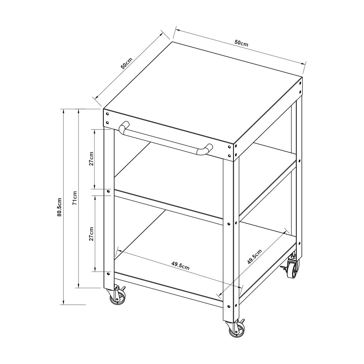 ZAHRADNÍ SERVÍROVACÍ VOZÍK Bolognano - tmavě šedá, kov (50/80.5/50cm) - casa.pro