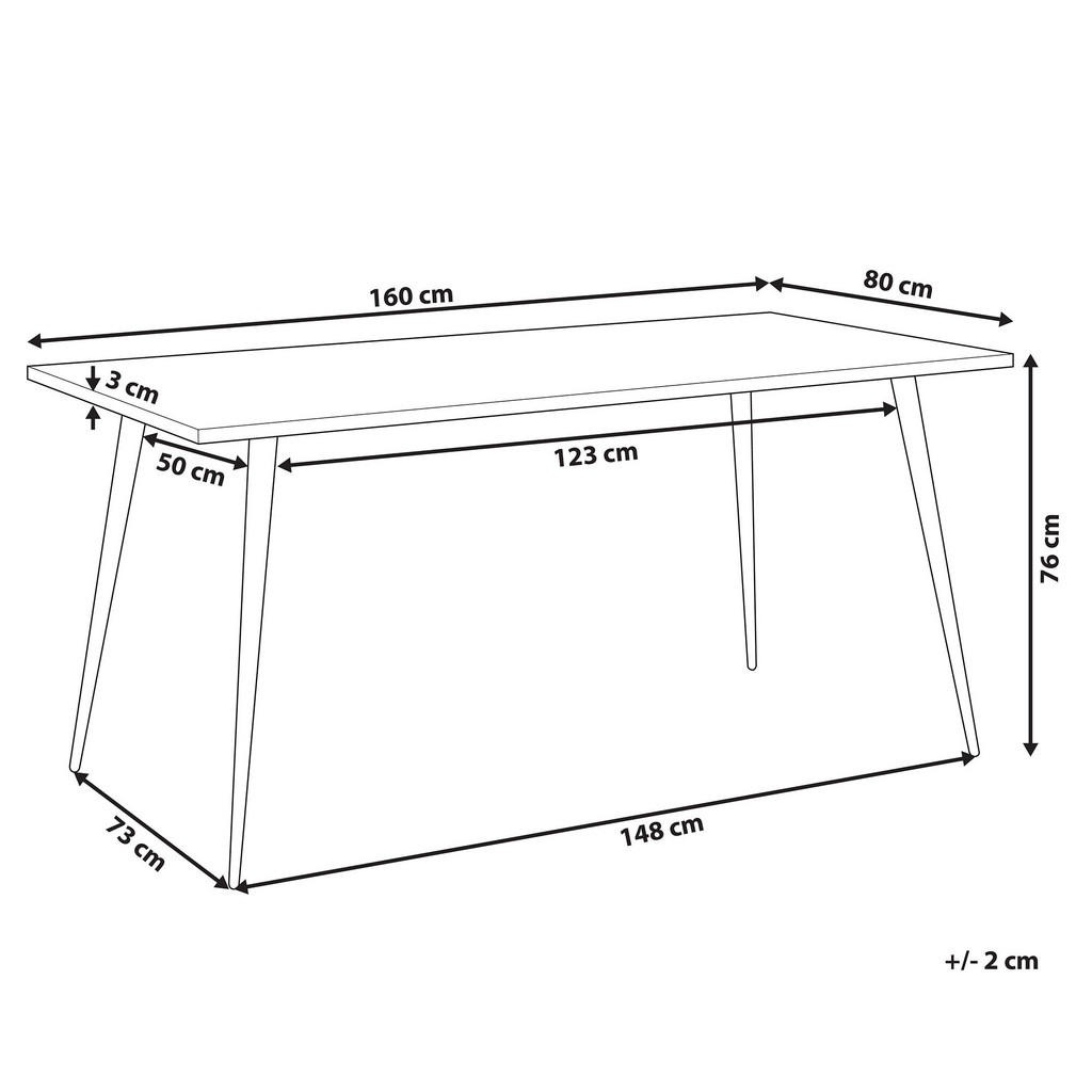 Thumbnail - Beliani Esstisch, Grau, Holzwerkstoff, 6-Sitzer, Rechteckig, 80x76x160 cm, Esszimmer, Tische, Esstische