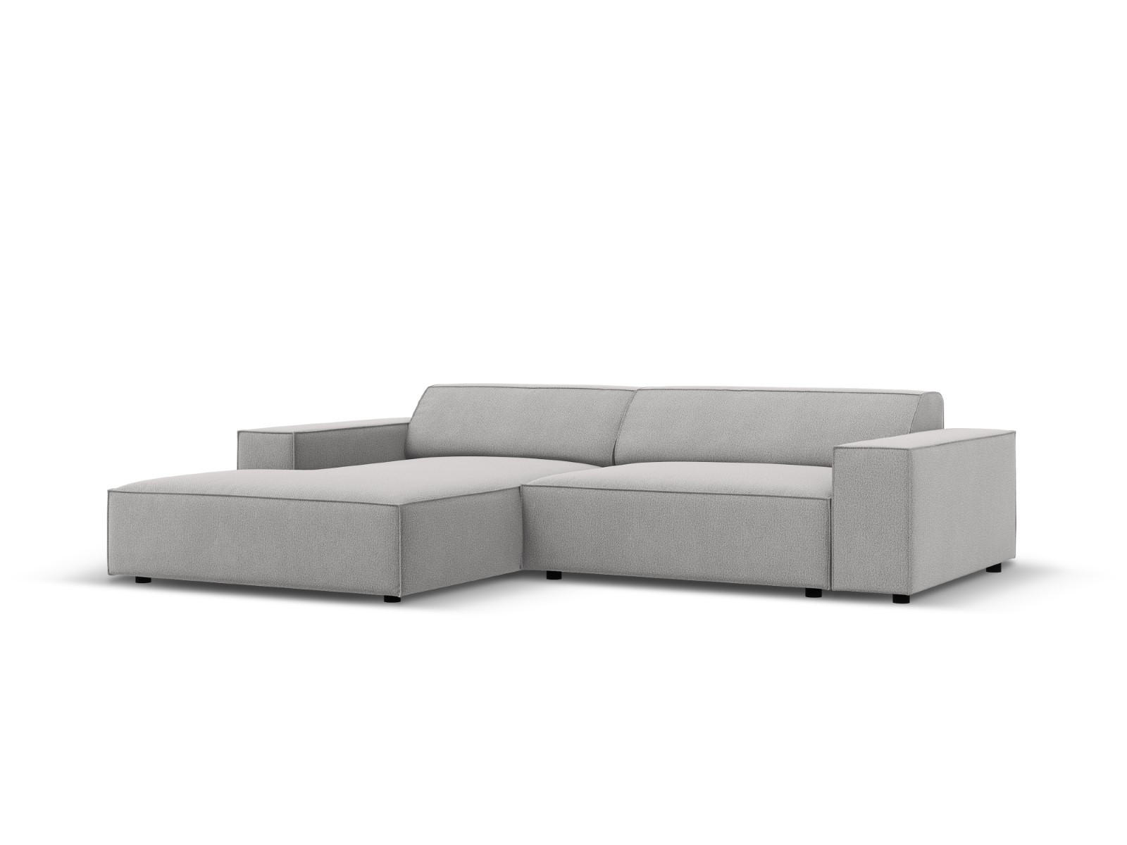 MODULARES-ECKSOFA links Jodie aus strukturiertem Stoff hellgrau 3 Sitzplätze - Hellgrau, Textil (166/224cm) - Micadoni