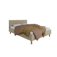POLSTERBETT ALMORE 140x200cm Elegantes Polsterbett für modernen Wohnstil , 7-Zonen-Taschenfederkernmatratze mit kokos ARLAN (21 cm), beige - Beige, Holz (140/200cm) - Panda Möbel