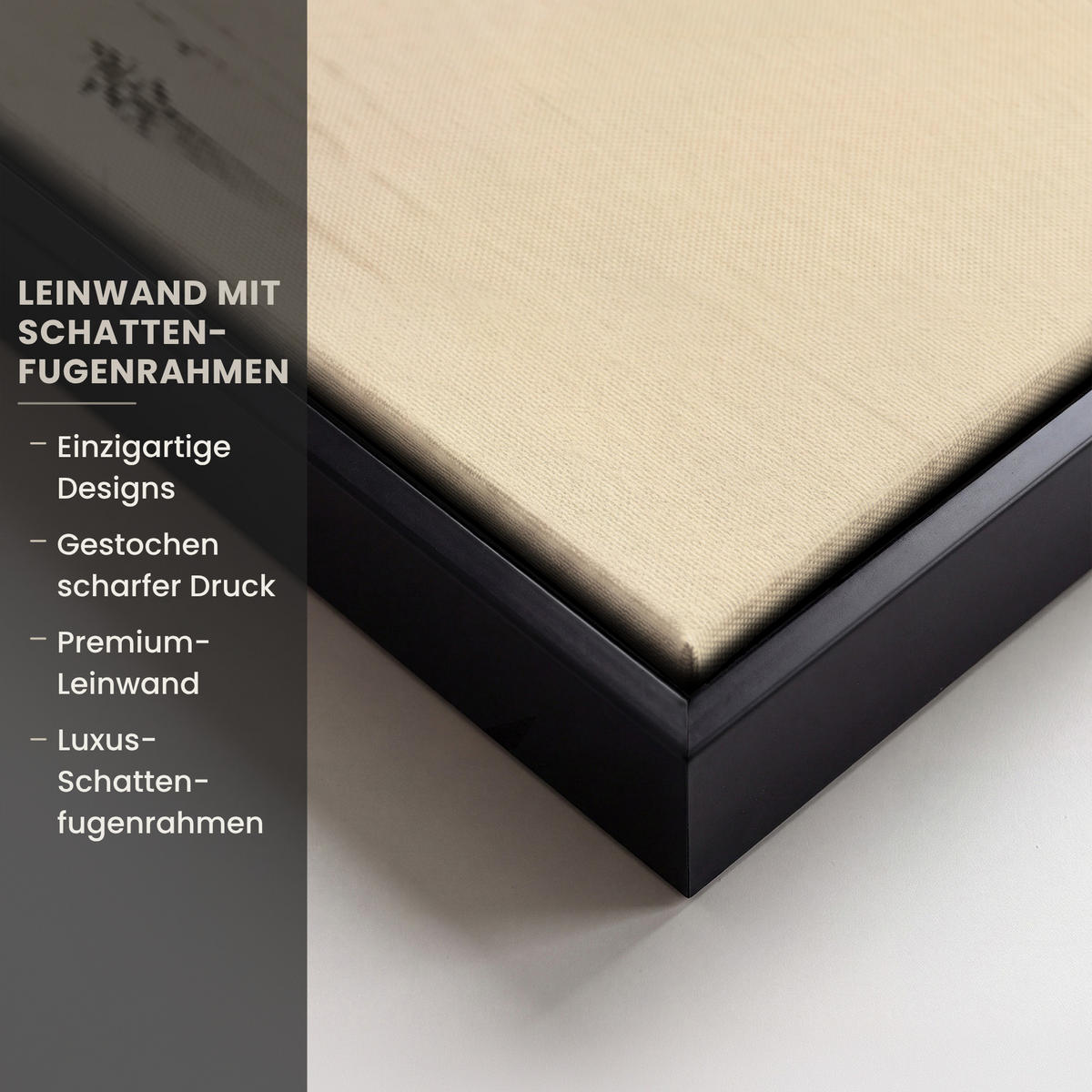 LEINWAND Bilder mit Rahmen - Kreise - Balken - Schwarz - Abstrakt - 90x140 - Schwarz, Textil (90/140cm) - MuchoWow