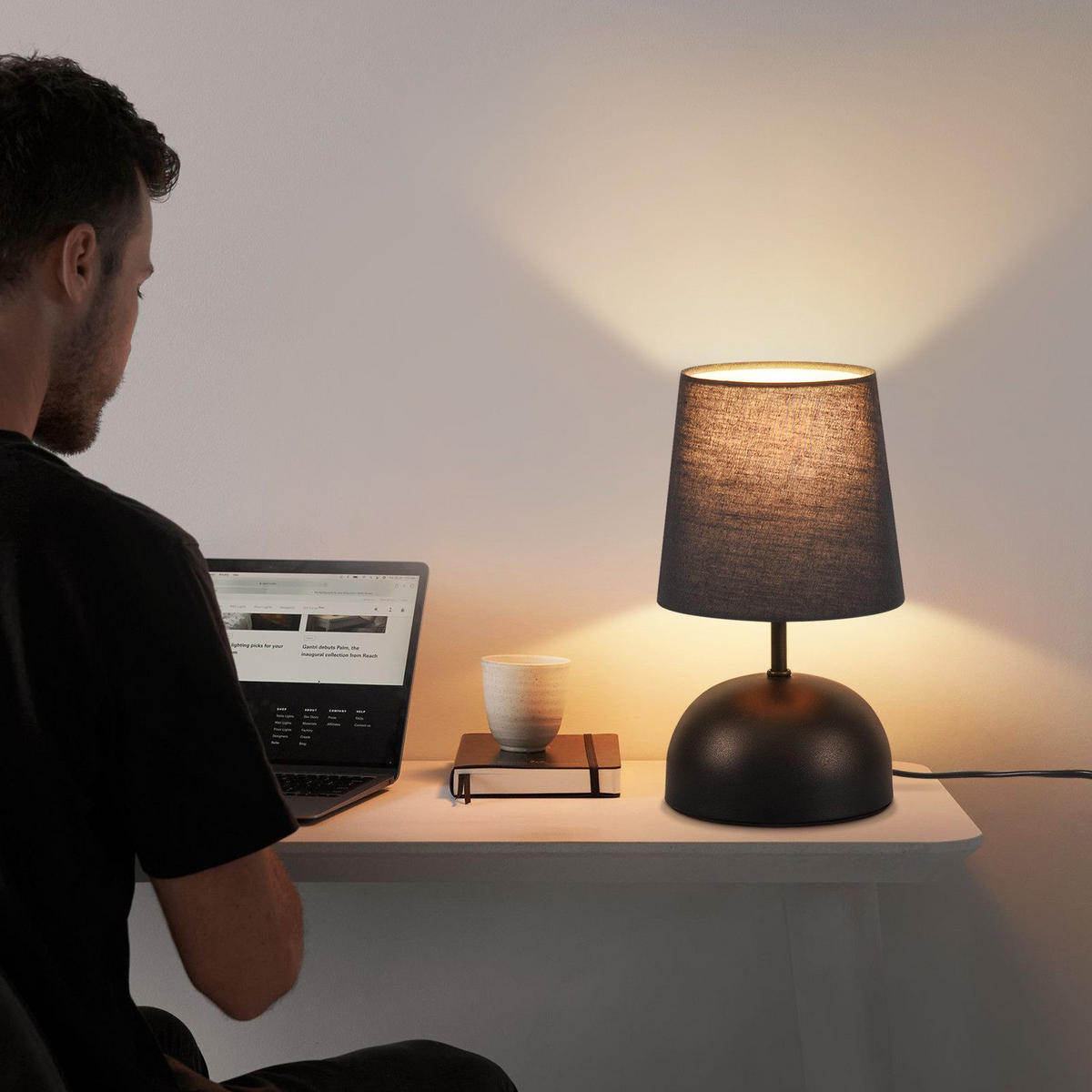 TISCHLAMPE Lior 14/14/24.5 cm - Schwarz, Metall (14/14/24.5cm) - ZMH