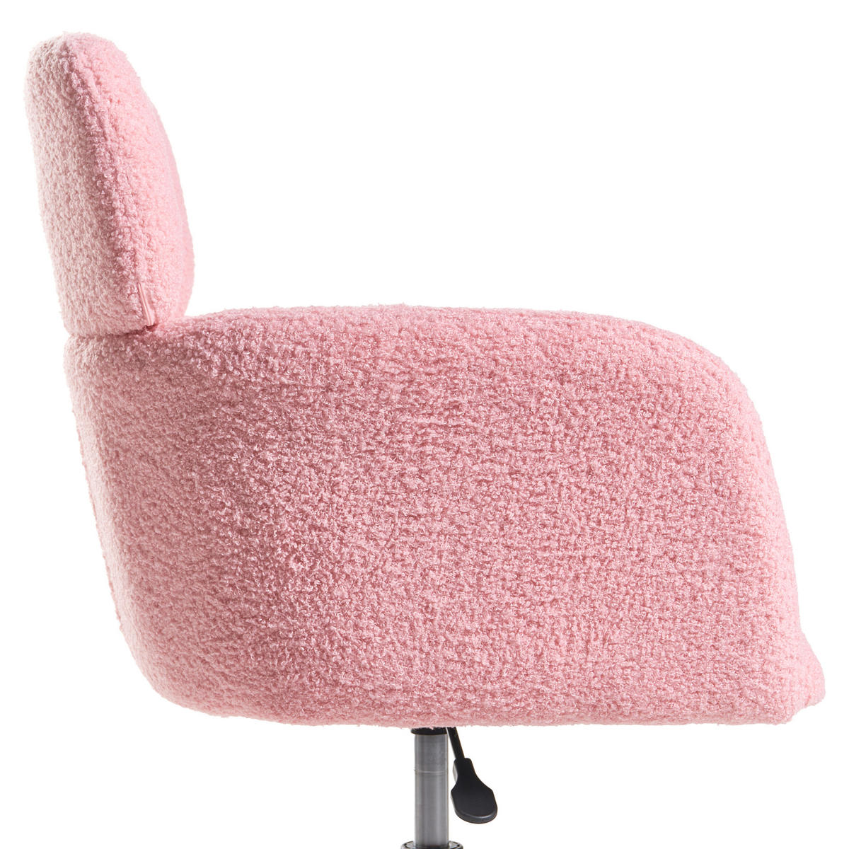 SCHREIBTISCHSTUHL Bouclé Rosa Alena - Pink, Textil (60/84/60cm) - Beliani