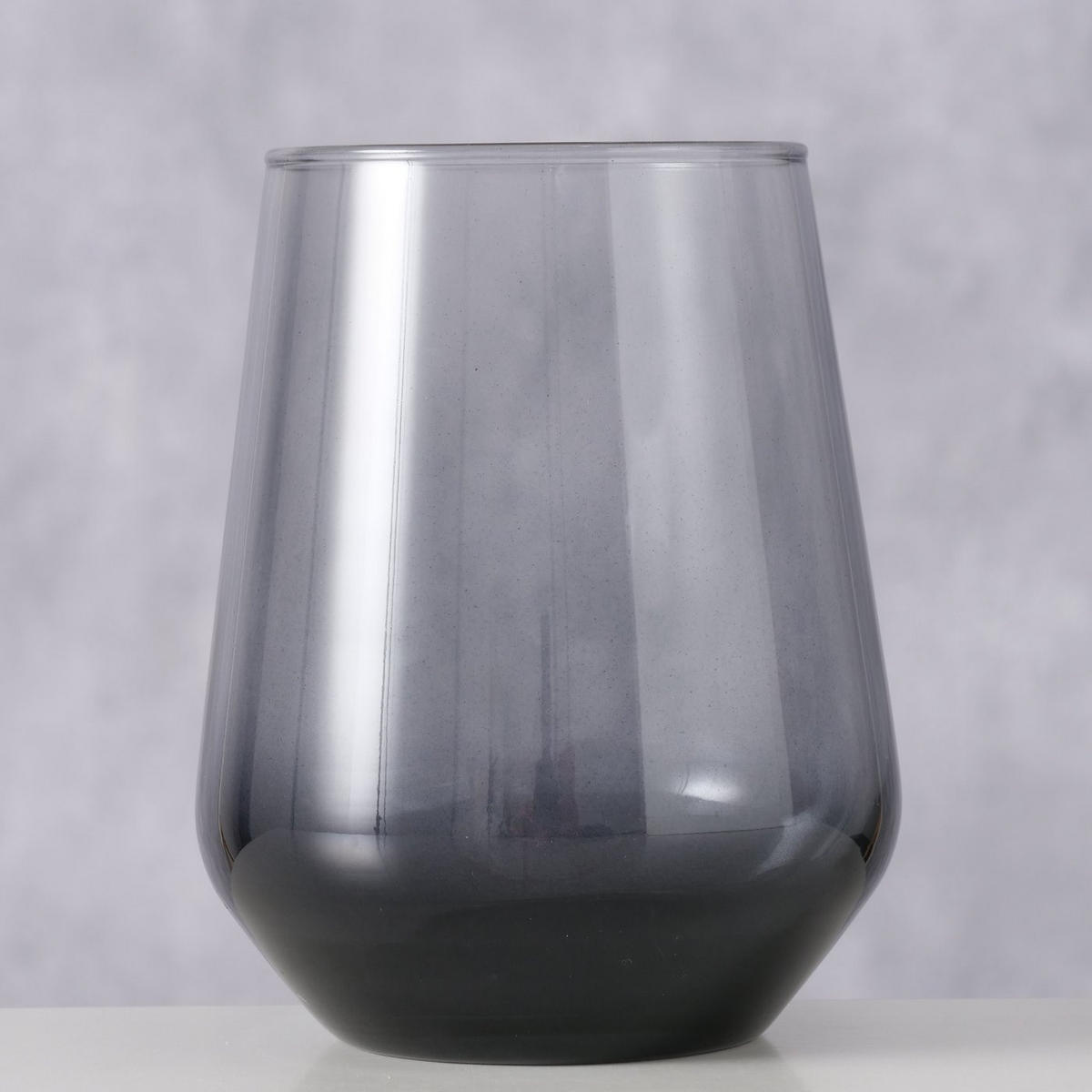 GLAS aus gefärbtem Glas Malinio Grau 9/9/11 cm - Grau, Glas (0.425L) - Boltze Home