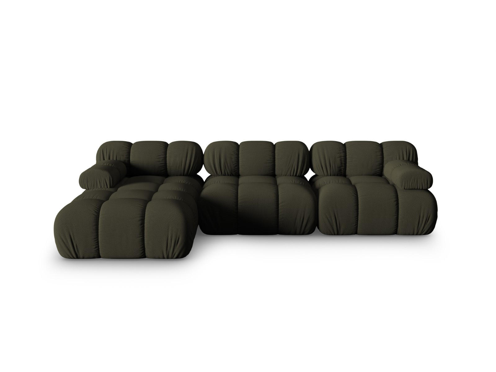 ECKSOFA modular links Bellis aus 3D-Stoff Amazonasgrün 4 Sitzplätze - Waldgrün, Textil (155/282cm) - Micadoni