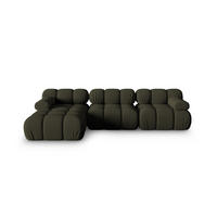ECKSOFA modular links Bellis aus 3D-Stoff Amazonasgrün 4 Sitzplätze - Waldgrün, Textil (155/282cm) - Micadoni