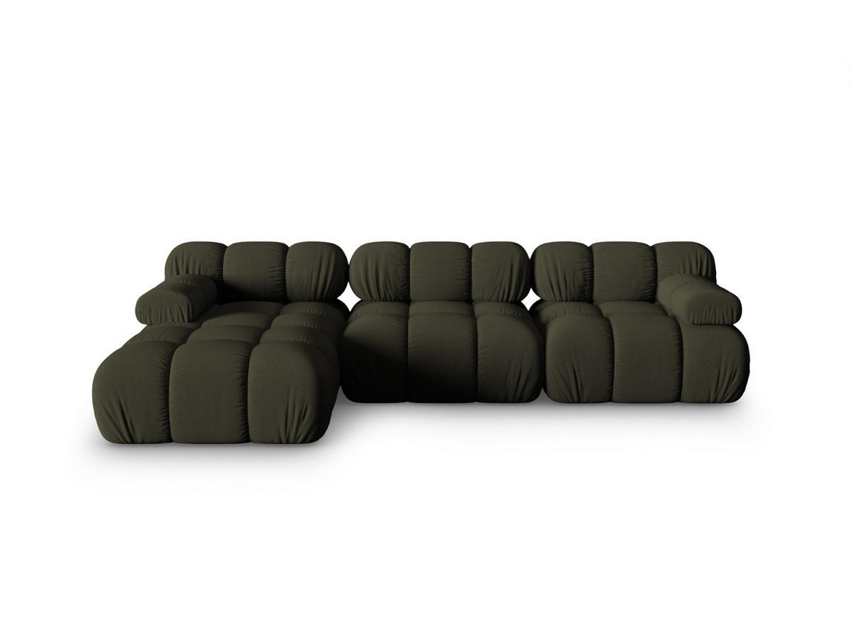 ECKSOFA modular links Bellis aus 3D-Stoff Amazonasgrün 4 Sitzplätze - Waldgrün, Textil (155/282cm) - Micadoni
