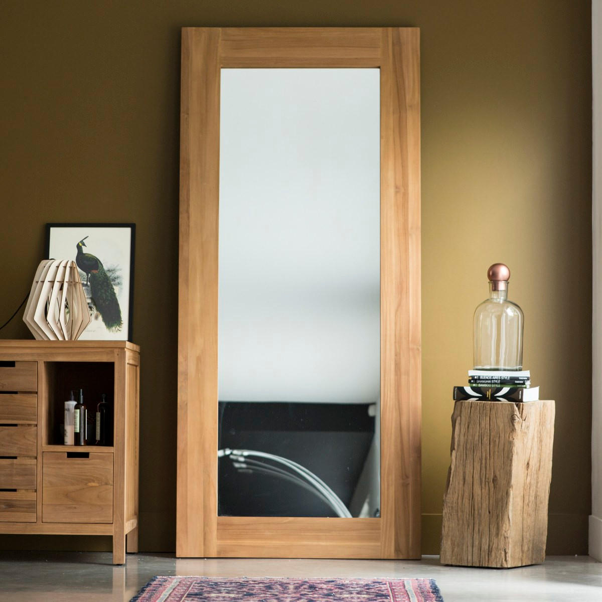 SPIEGEL Square Natur aus Teak - Naturfarben, Holz (90/200/3cm) - Tikamoon