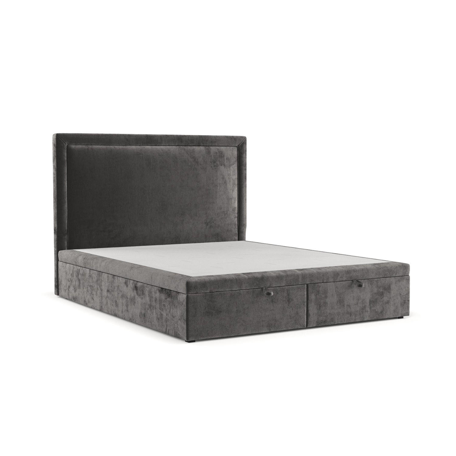 POLSTERBETT Salma mit Stauraum 160/200 cm Stahl im Lotta Stoff - Schwarz/Graphitfarben, Holz/Holzwerkstoff (160/200cm) - AltaBeds