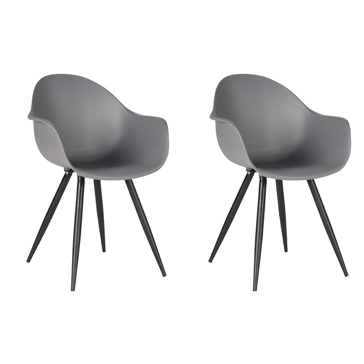 ESSZIMMERSTUHL Luca Grau 54/58/85 cm 2er-Set - Grau, Kunststoff (58/85/54cm) - LABEL51