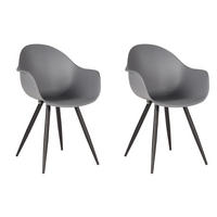 ESSZIMMERSTUHL Luca Grau 54/58/85 cm 2er-Set - Grau, Kunststoff (58/85/54cm) - LABEL51