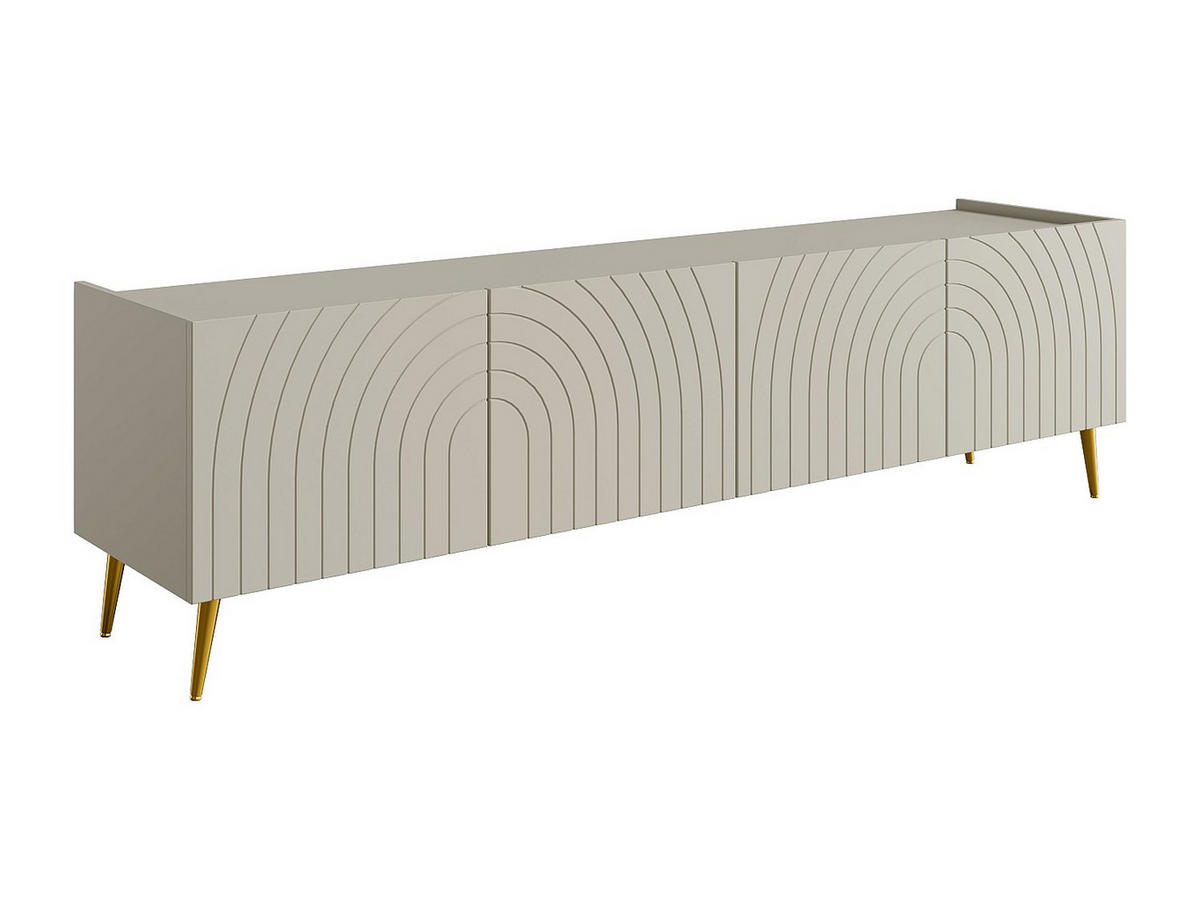 TV-BOARD - 180 x 38 - holz - beige Norsim - Beige, Holz/Metall (180/50/38cm) - Vente-Unique