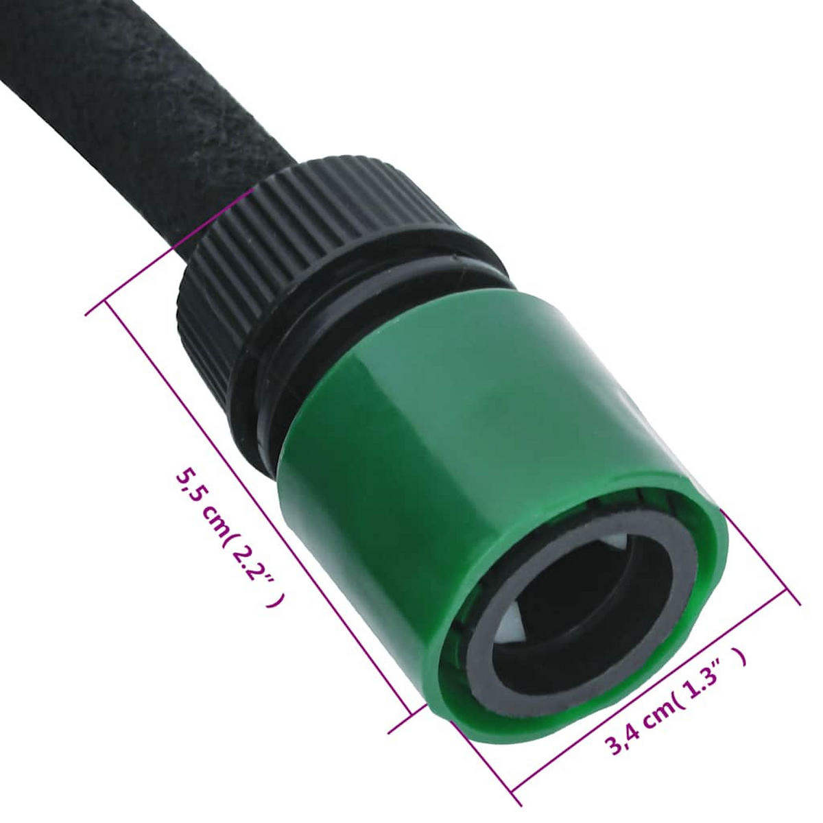 TROPFSCHLAUCH Schwarz 0.6" 100 M Gummi - Schwarz, Kunststoff (10000cm) - vidaXL