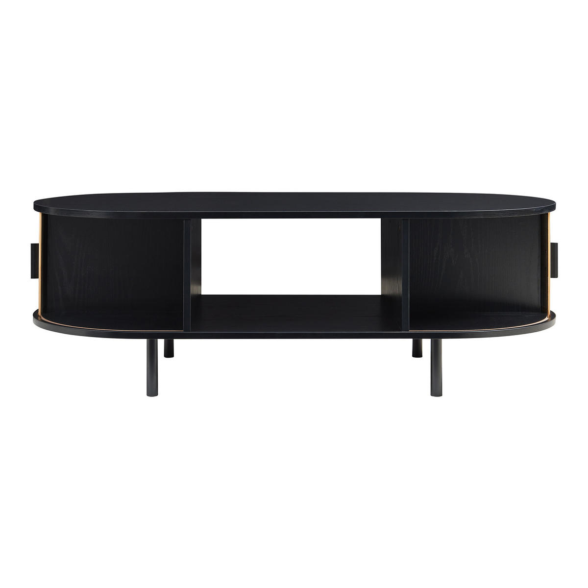 COUCHTISCH Tvedestrand 120/55/40 cm - Schwarz/Naturfarben, Holzwerkstoff/Metall (55/120/40cm) - [en.casa]
