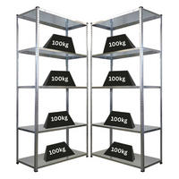 SCHRAUBREGAL Haldor 2er-Set 180x90x40cm Fachlast 100 kg Verzinkt - Silberfarben, Metall (180/180/40cm) - PROREGAL