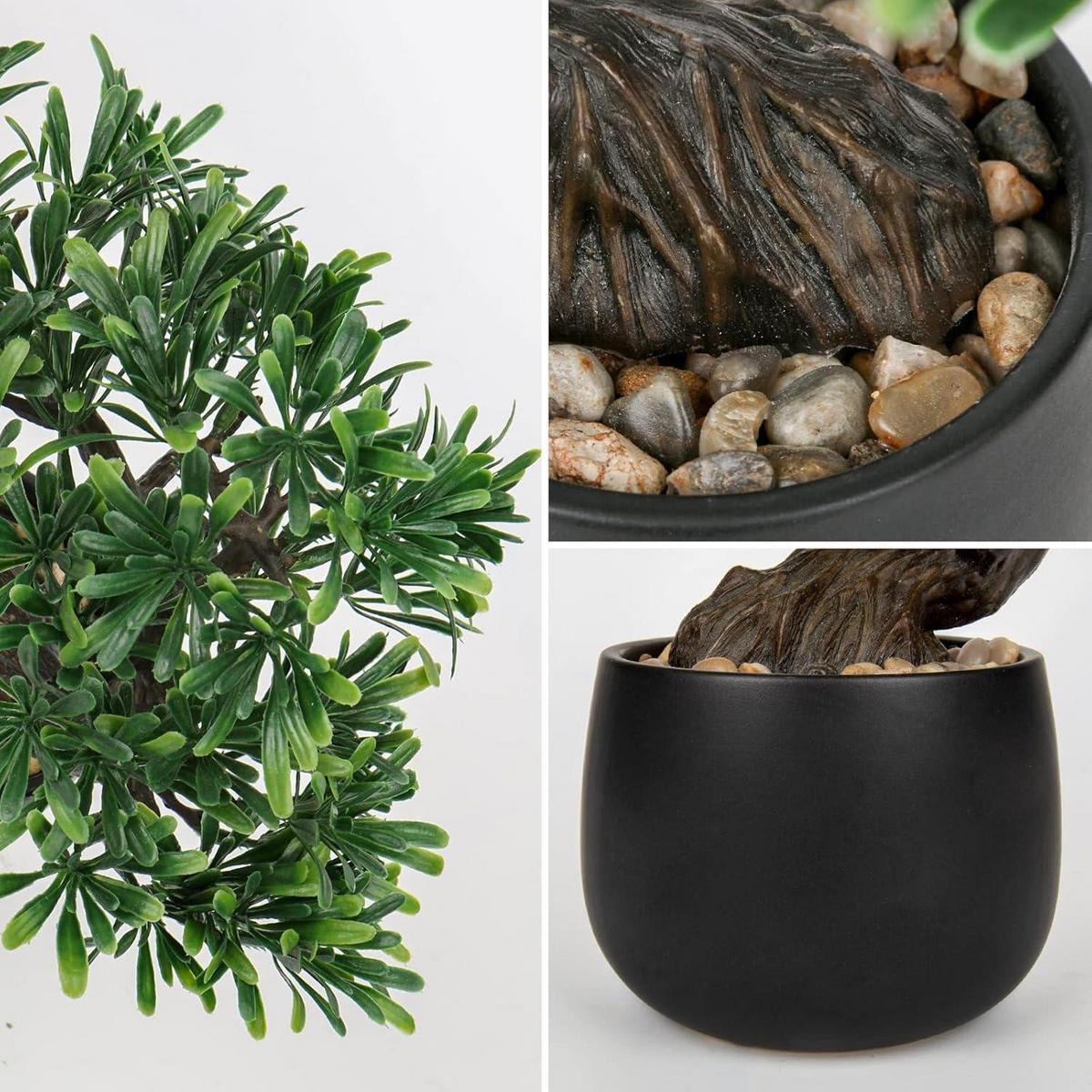 KUNSTPFLANZE Bonsai 25 cm im Keramiktopf Schwarz - Schwarz, Keramik (27cm)