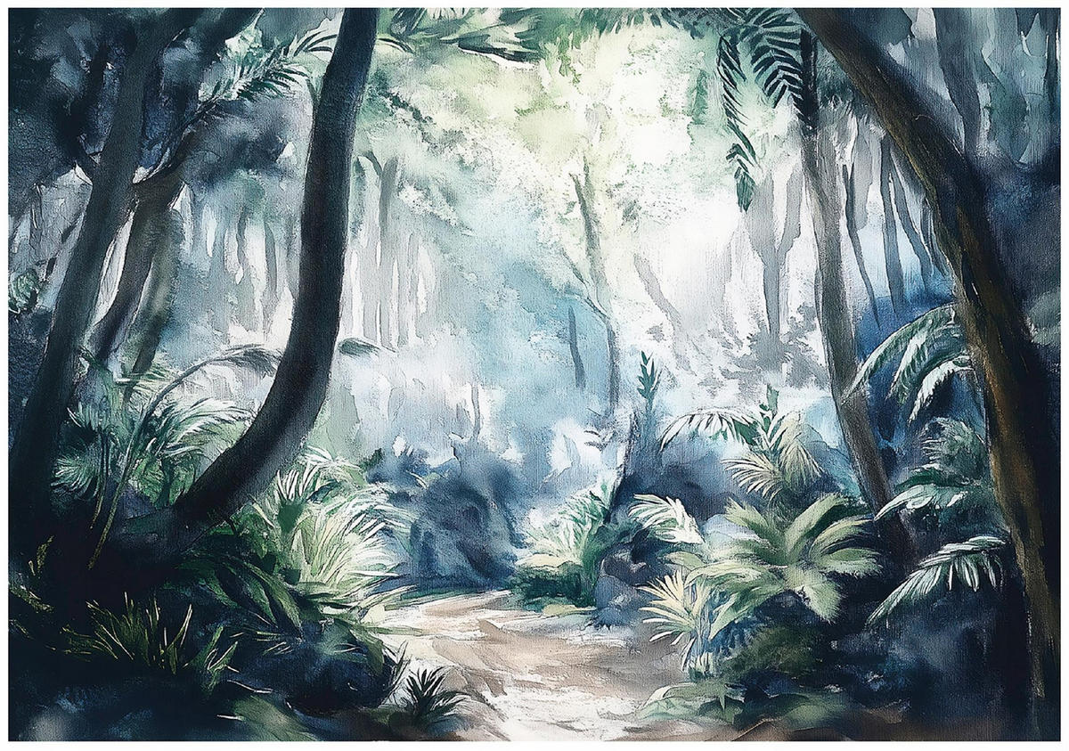 FOTOTAPETE Wald Dschungel Natur Vlies Tapete Wohnzimmer 250x175 - Multicolor, Papier (250/175cm) - Wallarena