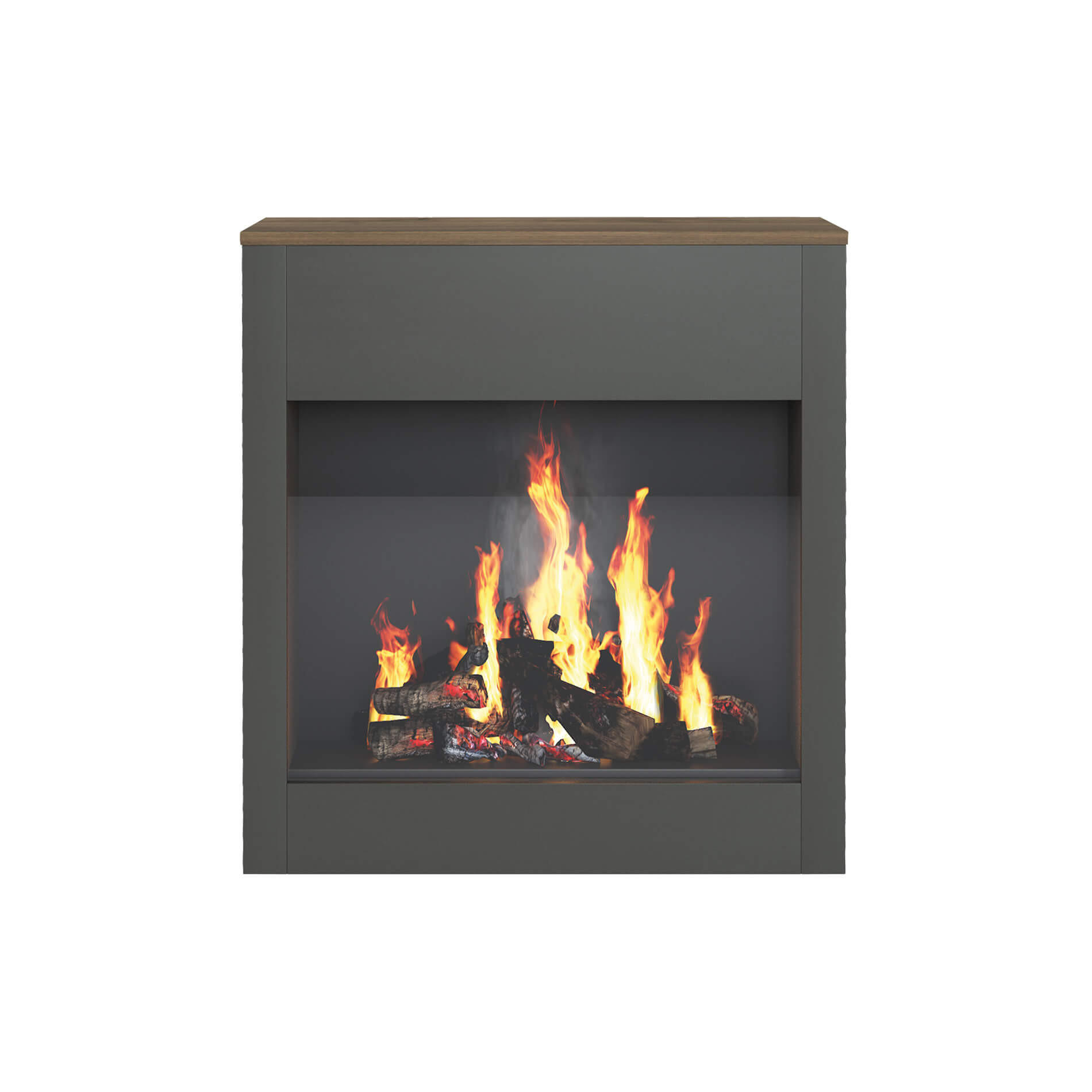 ELEKTROKAMIN Dunkelgrau 27/75/83 cm - Grau, Holzwerkstoff (75/83/27cm) - Mobili Rebecca