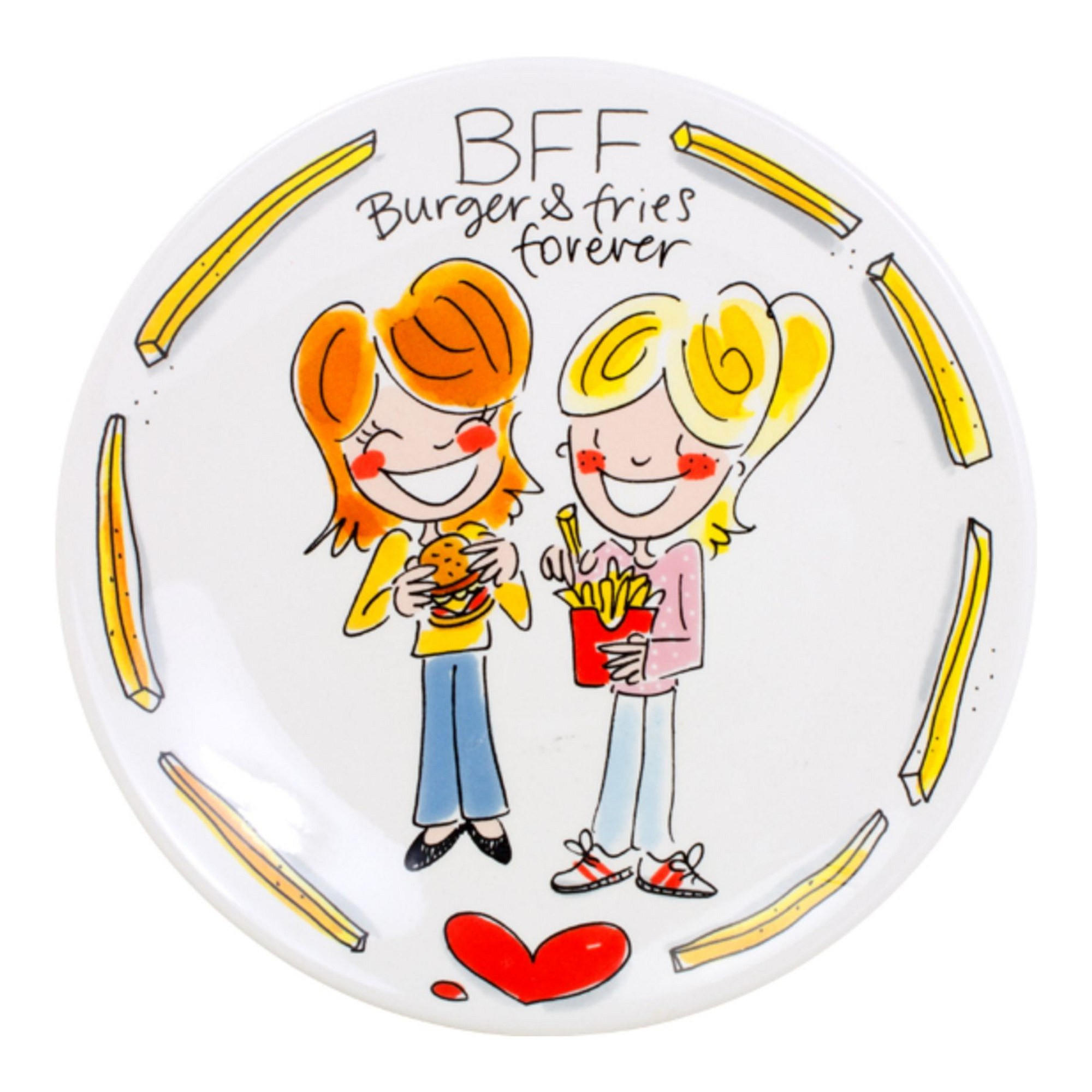 FRÜHSTÜCKSTELLER Beste Freundinnen in Bunt - 22cm - Multicolor, Keramik (21.8cm) - Blond Amsterdam