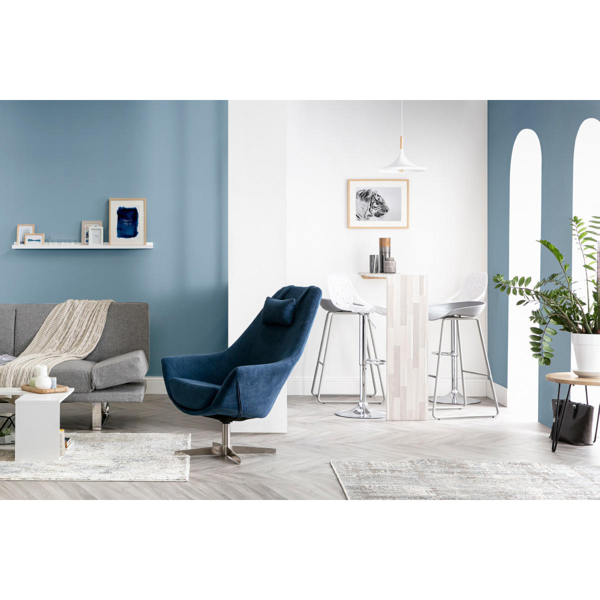 BARHOCKER Barock Schwarz 2er-Set BAROCCA - Schwarz, Kunststoff (50/106.5/43.5cm) - Miliboo