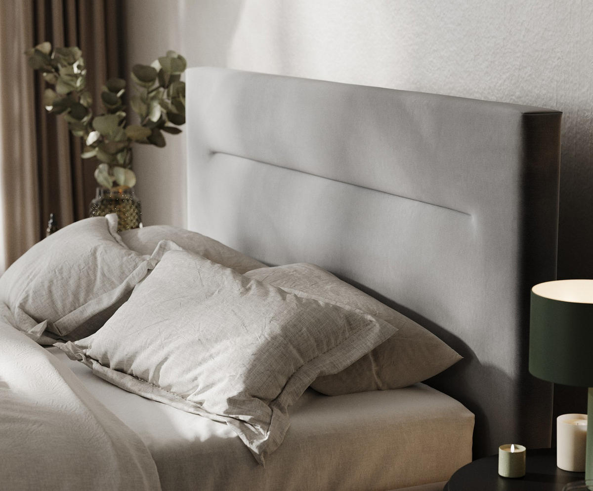 POLSTERBETT Liline 160/200 cm Grau im Kronos Stoff - Schwarz/Naturfarben, Holz/Holzwerkstoff (160/200cm) - AltaBeds