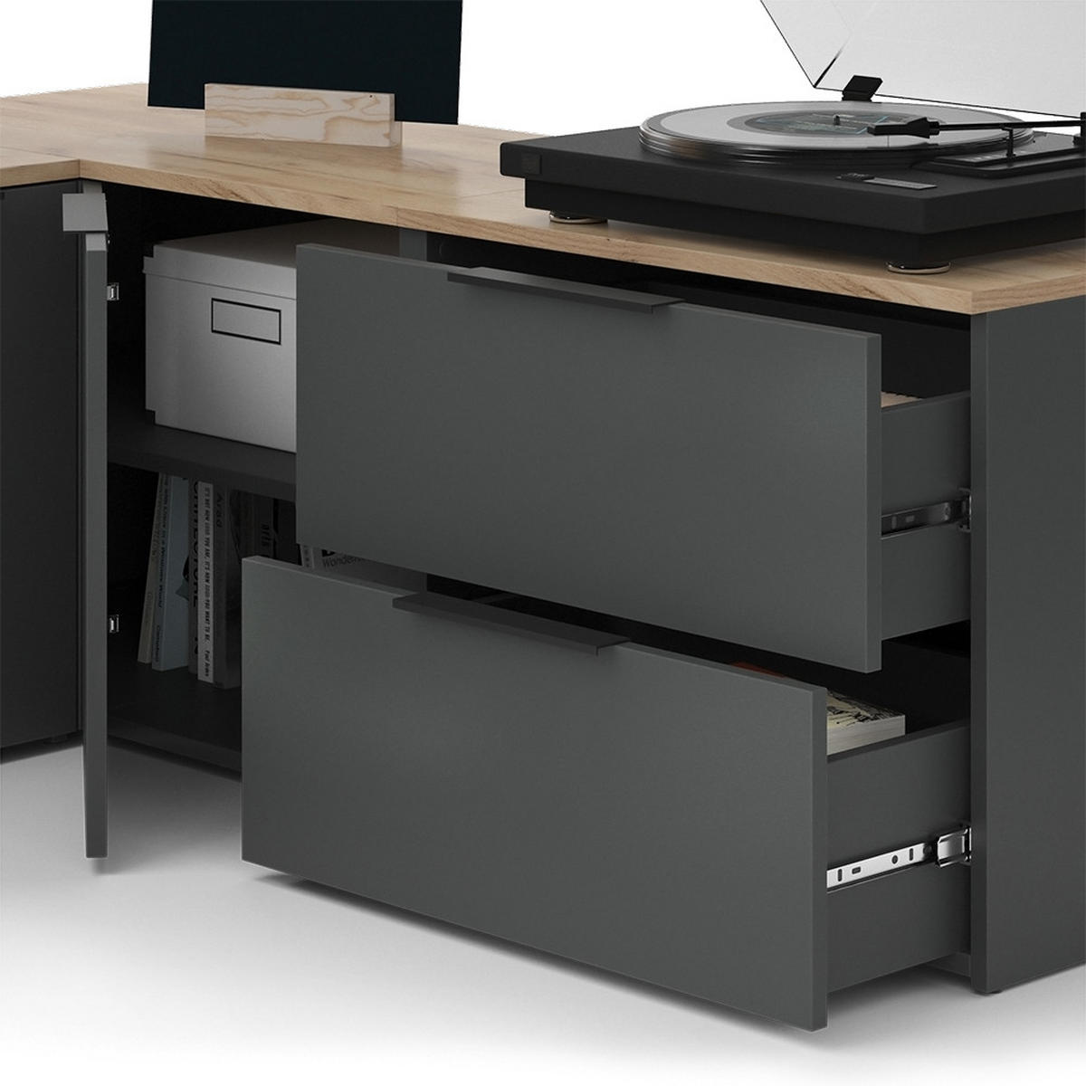 OBÝVACÍ STĚNA Wido Antracit - Sonoma dub/antracitová, kompozitní dřevo (80/50/40cm) - Vicco