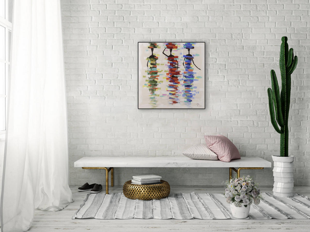 OLEJOMAĽBA 60/60 cm, Zvieratá - béžová, drevo/textil (60/60cm) - KUNSTLOFT