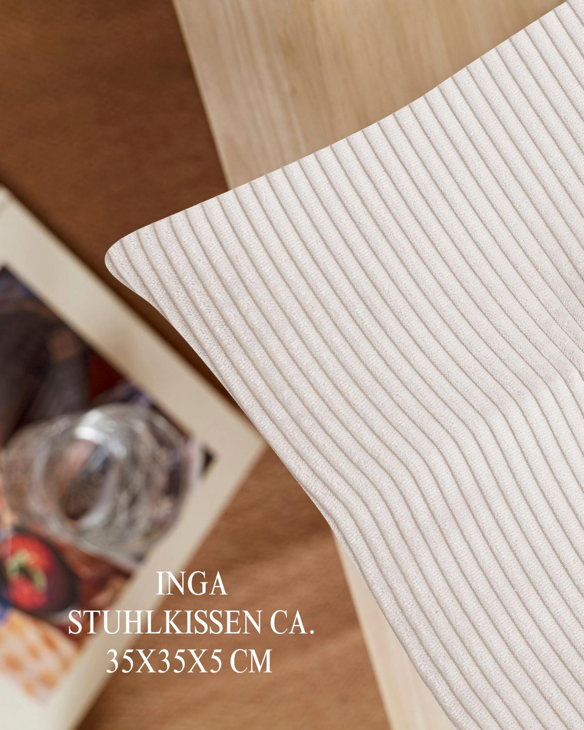 STUHLKISSEN 4er Set Inga - Naturfarben, Textil (35/35/5cm) - Magma Heimtexx