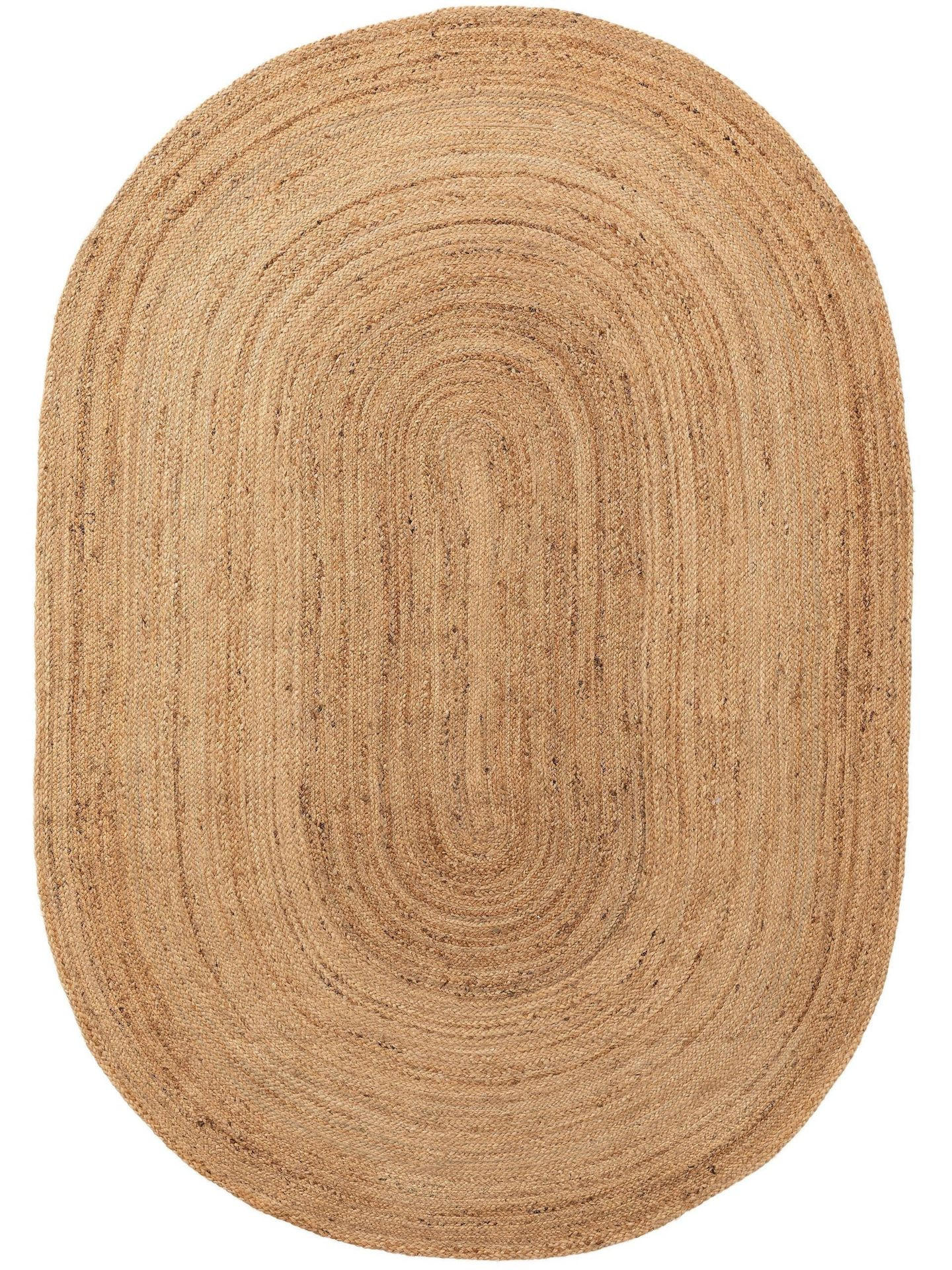 JUTETEPPICH oval Jutta Hellbraun 160x230 cm - Braun, Naturmaterialen (160/1cm) - KUNSTLOFT