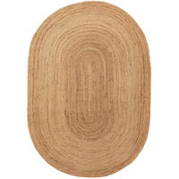 JUTETEPPICH oval Jutta Hellbraun 160x230 cm - Braun, Naturmaterialen (160/1cm) - KUNSTLOFT