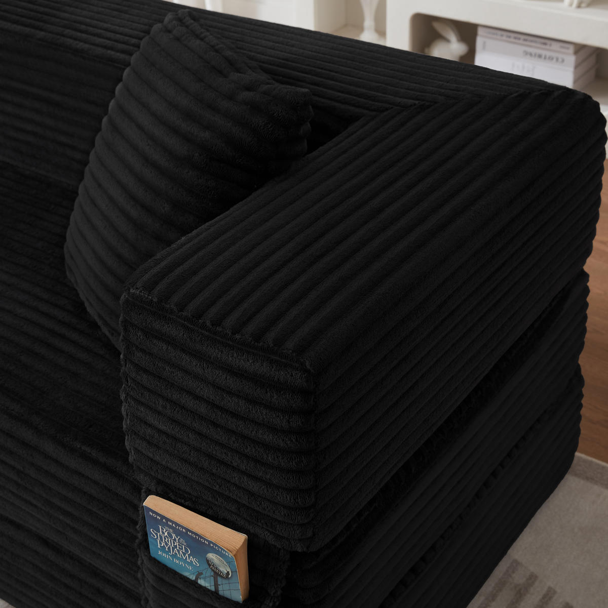 SCHLAFSOFA DE-34899 quadratisch mit Bettfunktion Schwarz - Schwarz, Textil (200/60/76cm) - ComfortXL
