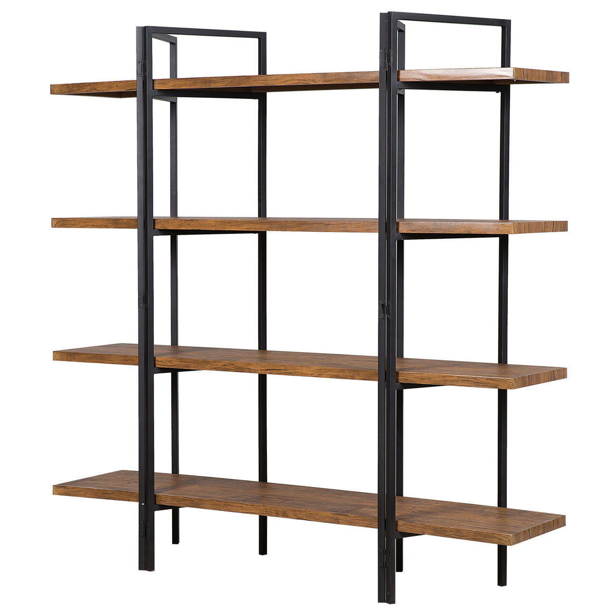 BOKHYLLA 4 fack Compton - Mörkbrun, Träbaserade material (160/165/36cm) - Beliani