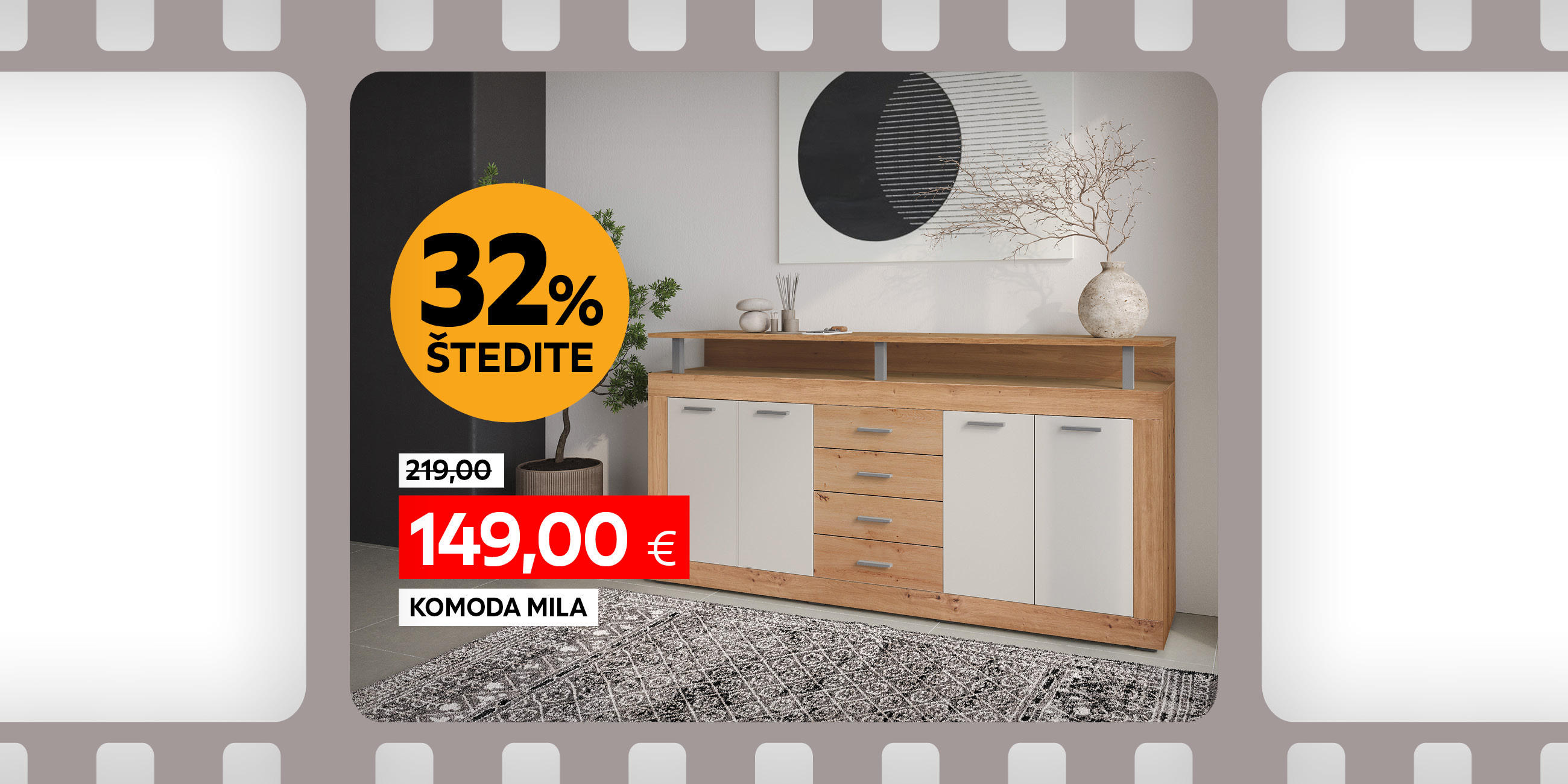komoda Mila umjesto 219,00 € nova cijena 149,00 € štedite 32%