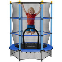 TRAMPOLIN DE-18987 Ø140 cm mit Sicherheitsnetz Blau - Blau, Metall (140/140cm) - ComfortXL
