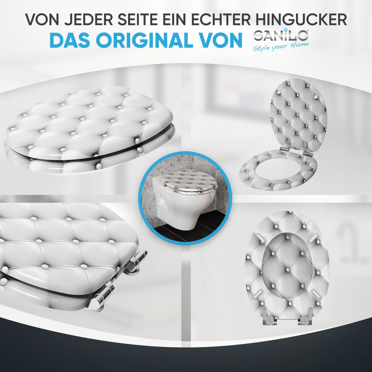 WC-SITZ mit Absenkautomatik Comfort - Grau, Holzwerkstoff (38/6/47cm) - Sanilo