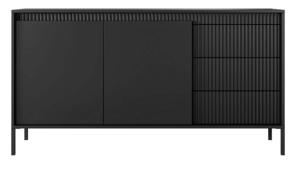 KOMMODE 154 cm Santori mit Schubladen, Schwarz - Schwarz, Holz (154/81/40cm) - Emporius