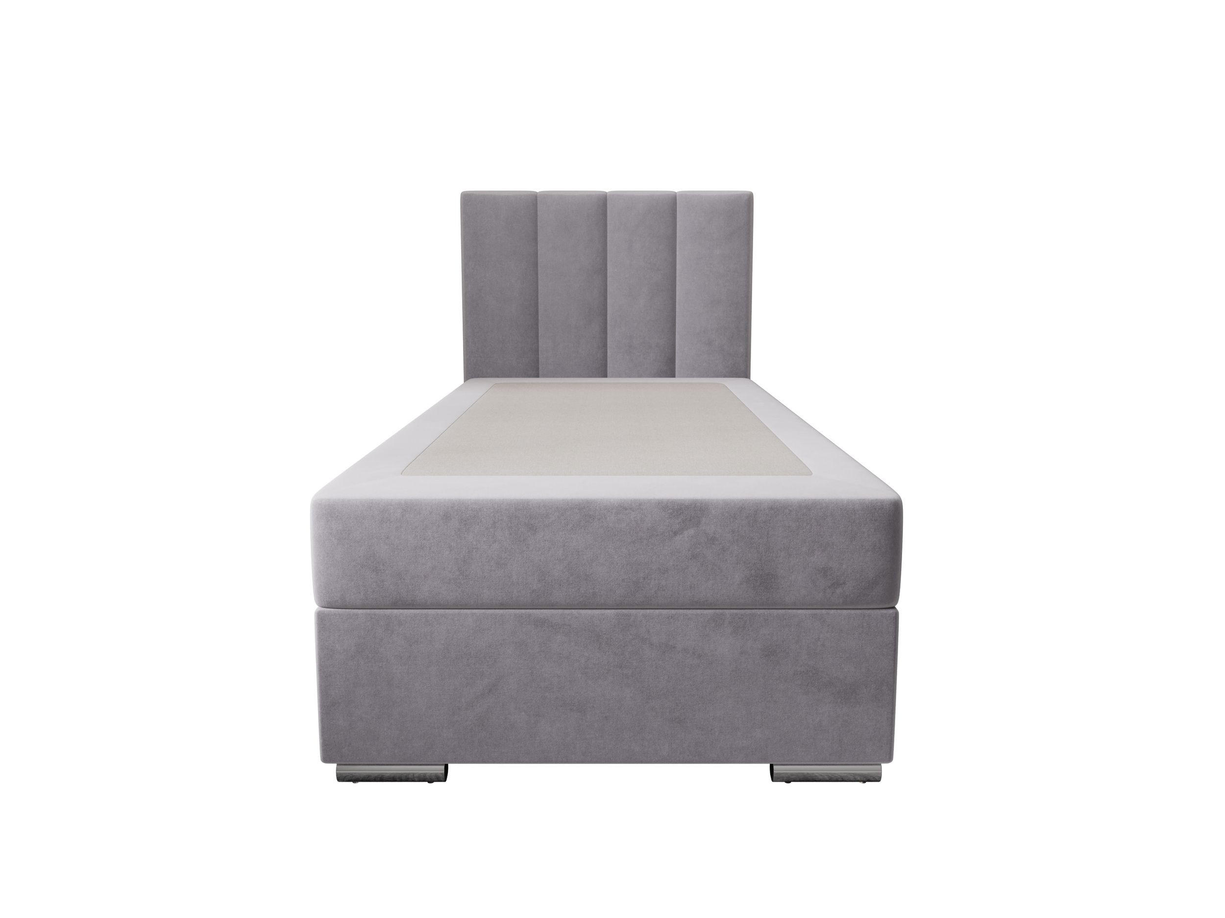 BOXBETT ZILANO 2 mit Matratze H3 und Topper 90x200 Itaka 50 rechts - Hellgrau, Holz/Textil (90/200cm) - Bedante