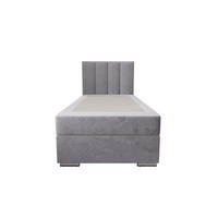 BOXBETT ZILANO 2 mit Matratze H3 und Topper 90x200 Itaka 50 rechts - Hellgrau, Holz/Textil (90/200cm) - Bedante