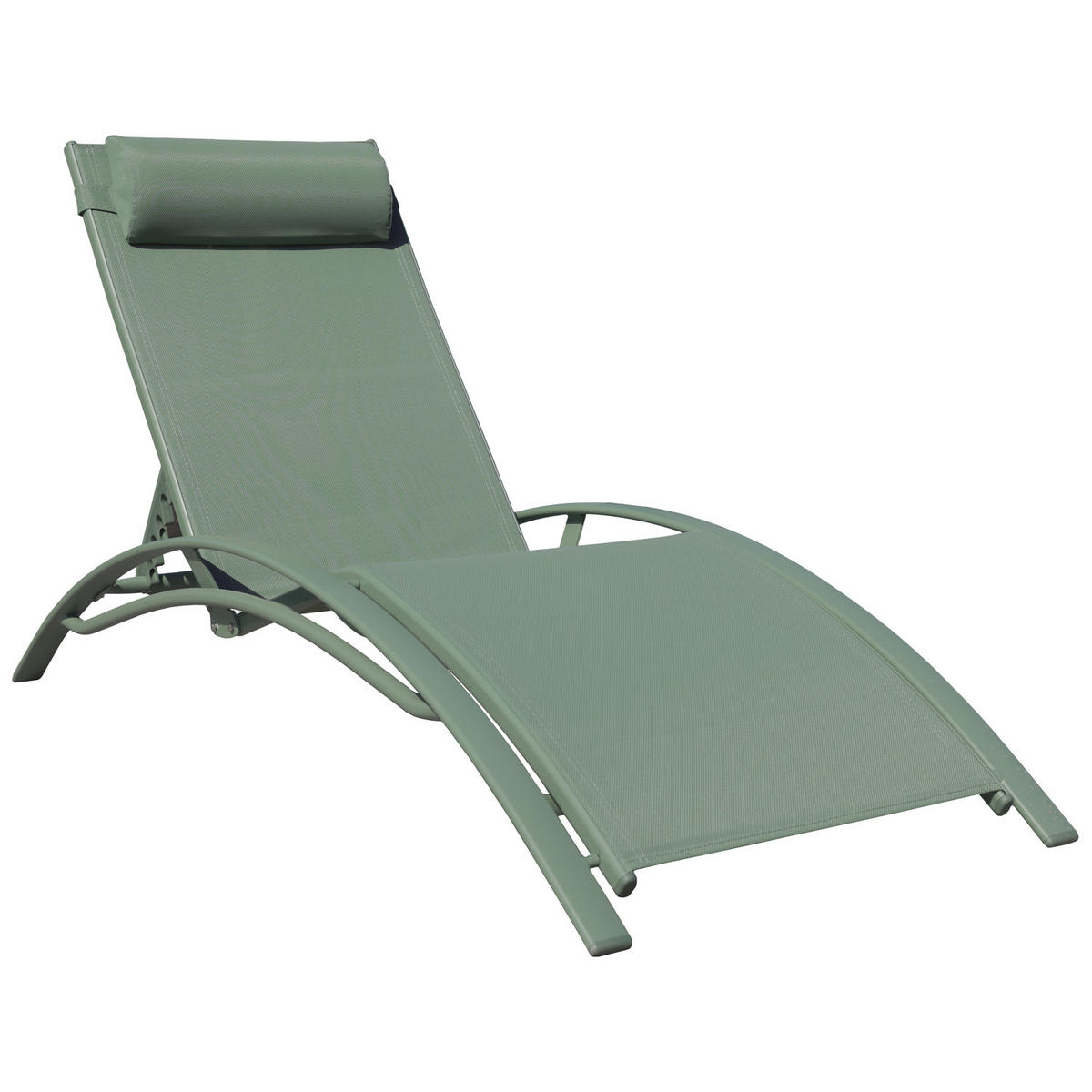 LIEGESTÜHLE Galapagos Salbeigrün und Salbeigrün 2er-Set - Grün, Metall (63/82/173.5cm) - Happy Garden