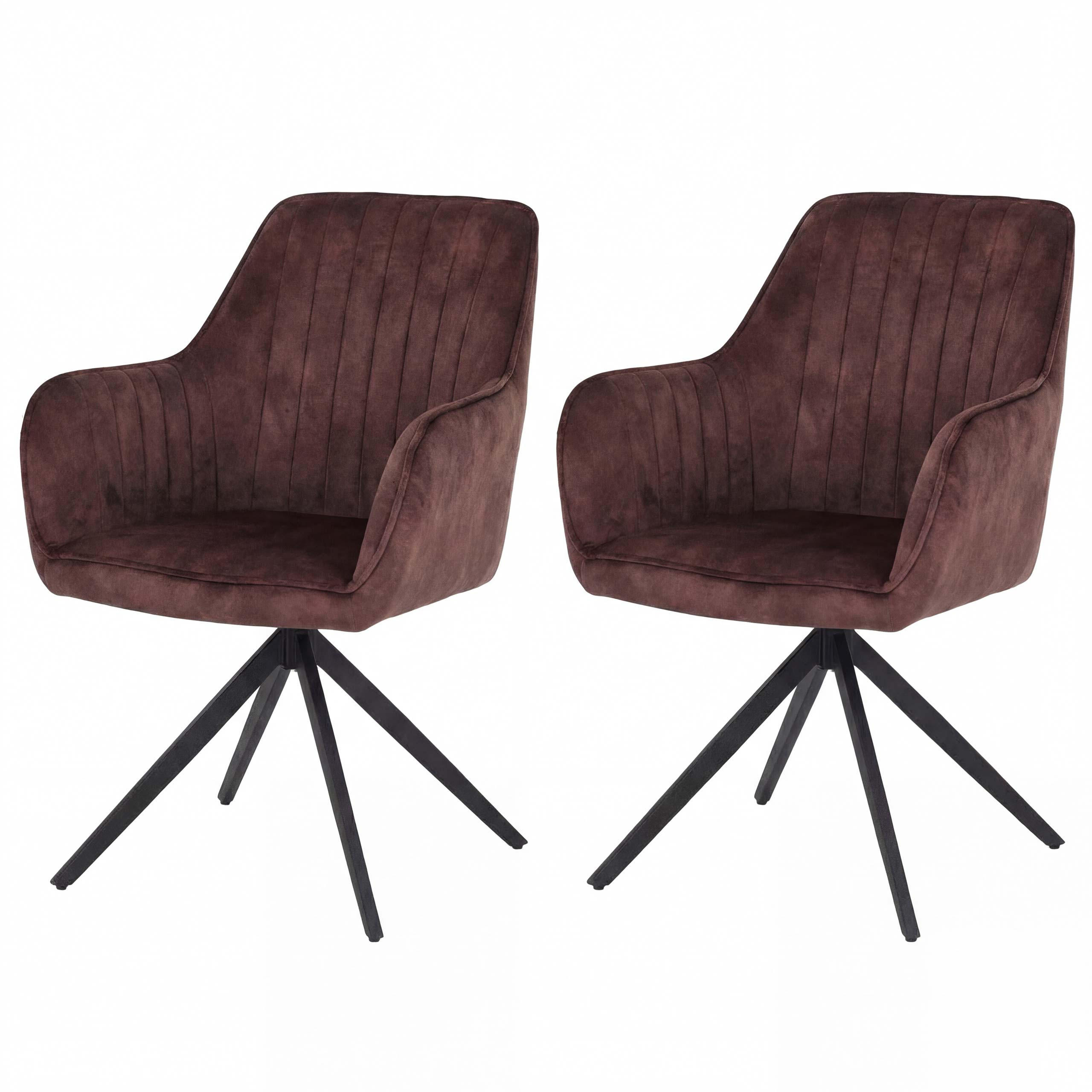 ESSZIMMERSTUHL Braun 2er-Set - Braun, Textil (57/85/60cm) - MCW