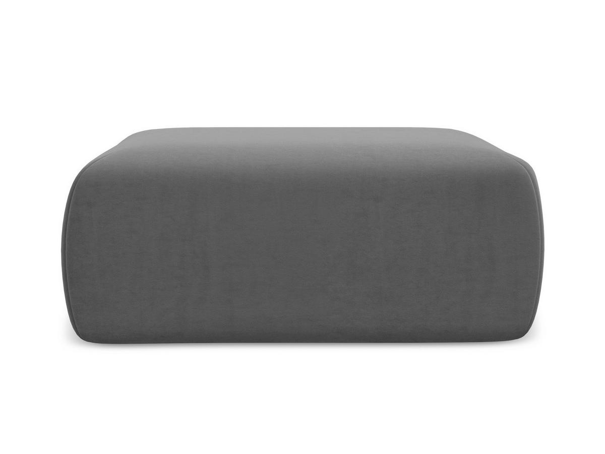 POUF Samt Stoff Grau - Schwarz/Grau, Kunststoff/Textil (102/40/62cm) - Makamii