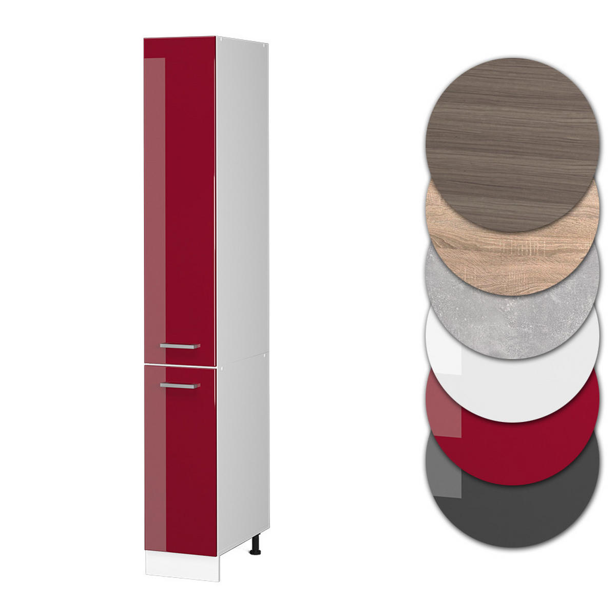 APOTHEKERSCHRANK R-Line Rot Hochglanz 30 cm - Bordeaux/Rot, Holzwerkstoff (30/206.8/57.2cm) - Vicco