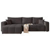 ECKSOFA XL Velours mit Bettkasten und Schlaffunktion - Schwarz, Holzwerkstoff/Textil (278/145cm) - Idohome