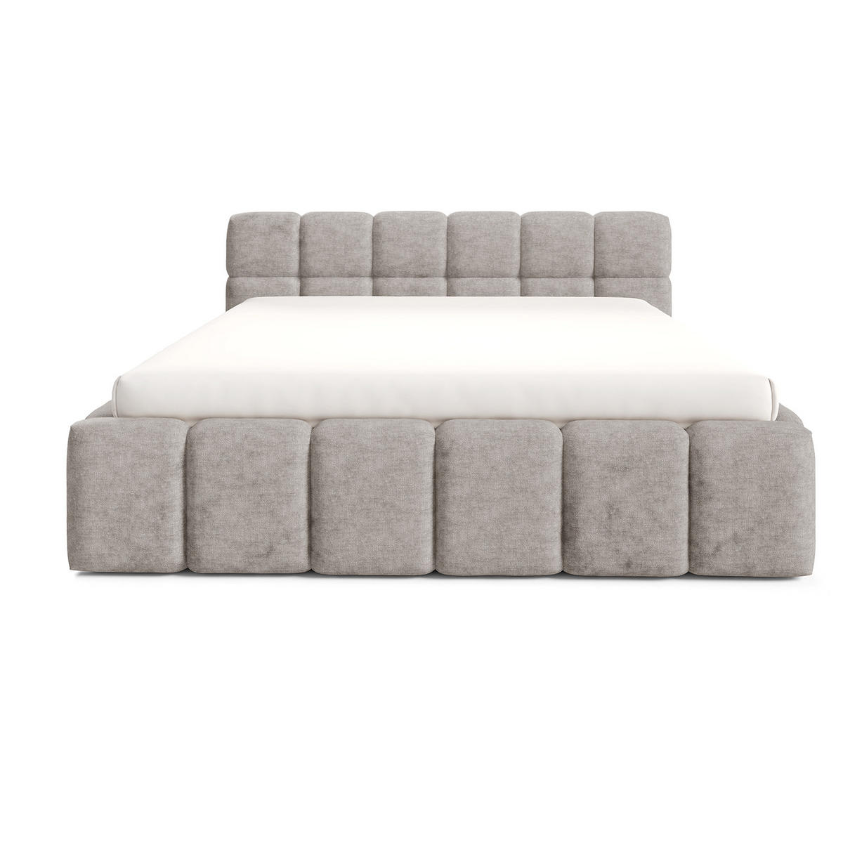 POLSTERBETT NUBO Premium 180x200 cm mit Bettkasten – PERFECT HARMONY 04 - Beige, Holz (180/200cm) - Dekori_Interiors