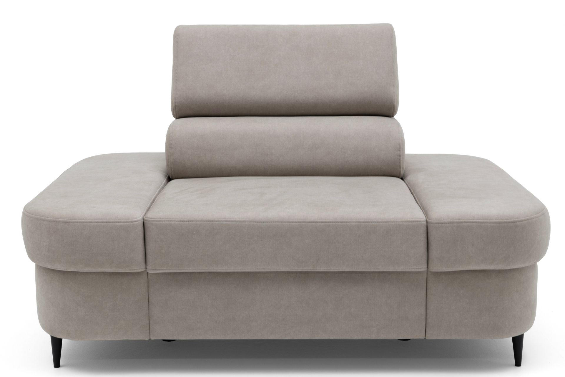 SESSEL PRIAM mit verstellbare Kopfstütze Velours Beige - Beige/Schwarz, Holz/Textil (145/97/105cm) - Muffo